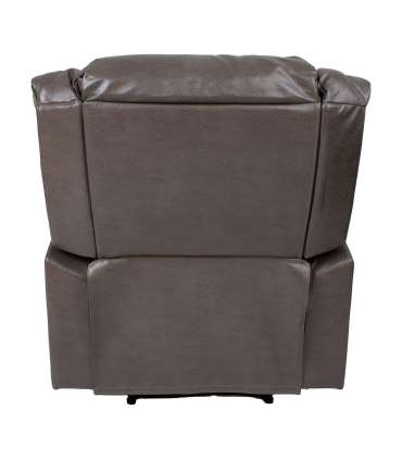 Tugitool DIXON recliner, elevandihall kunstnahk, 99x95xH102cm, puit, vineer