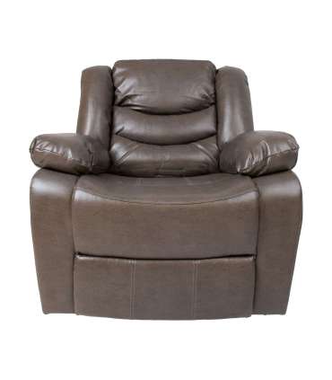 Tugitool DIXON recliner, elevandihall kunstnahk, 99x95xH102cm, puit, vineer