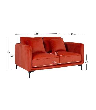 Diivan BIANKA 2-kohaline, oranž