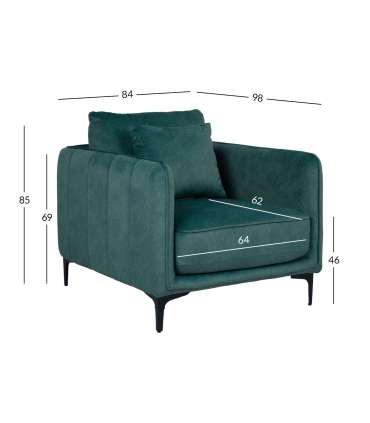 Tugitool BIANKA 84x98H85cm, roheline