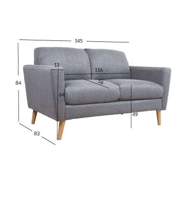 Diivan KAILI 2-kohaline 145x83xH84cm, hall