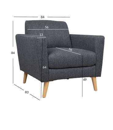 Tugitool KAILI 84x83xH84cm, tumehall