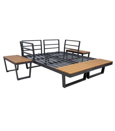 Aiamööblikomplekt MALTA mooduldiivan, 2 lauda