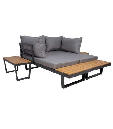 Aiamööblikomplekt MALTA mooduldiivan, 2 lauda