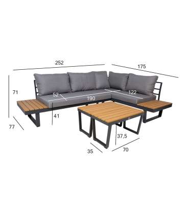 Комплект садовой мебели MALTA модуль диван и 2 стола