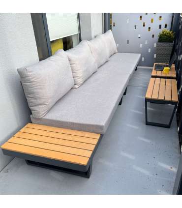 Aiamööblikomplekt MALTA mooduldiivan, 2 lauda