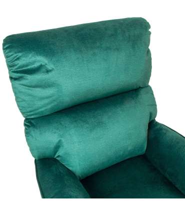 Кресло-реклайнер GUSTAV с ручным механизмом, зеленый бархат