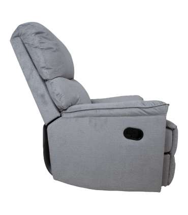 Tugitool GUSTAV manuaalne recliner, helehall samet