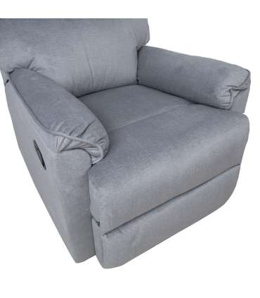Tugitool GUSTAV manuaalne recliner, helehall samet