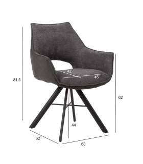 Tool EDDY 60x62xH81,5cm, hall/tumehall, pöörlev