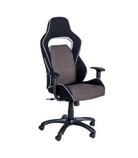 Töötool COMFORT 69x68xH120-130cm, must/hall/valge, polüesterkangas, kunstnahk, plastik