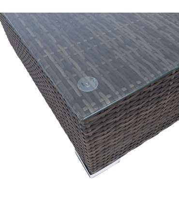 Diivanilaud SEVILLA NEW 71x71xH30cm, tumepruun, alumiinium, plastikpunutis