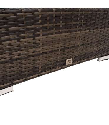 Diivanilaud SEVILLA NEW 71x71xH30cm, tumepruun, alumiinium, plastikpunutis