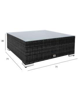 Diivanilaud SEVILLA NEW 71x71xH30cm, must