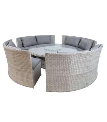 Aiamööblikomplekt ASCOT laud ja 4 pinki, hall