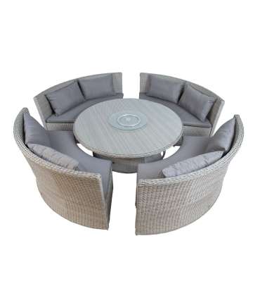 Комплект садовой мебели ASCOT стол и 4 скамейки, серый