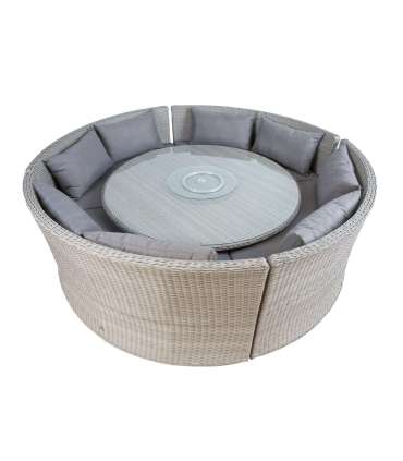 Aiamööblikomplekt ASCOT laud ja 4 pinki, hall