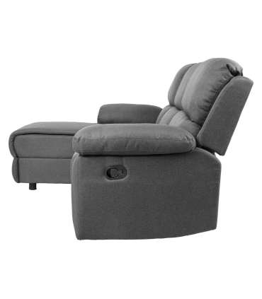 Nurgadiivan BERIT VN manuaalne recliner 214x160/95xH98cm, tumehall