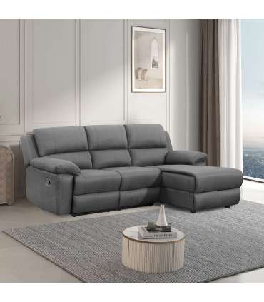 Nurgadiivan BERIT PN manuaalne recliner 214x95/160xH98cm, tumehall