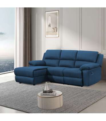 Nurgadiivan BERIT VN manuaalne recliner 214x160/95xH98cm, tumesinine