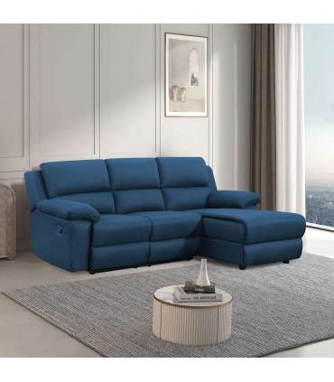 Nurgadiivan BERIT PN manuaalne recliner 214x95/160xH98cm, tumesinine