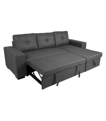 Nurgadiivanvoodi CARITA 240x90/160xH94cm, tumehall