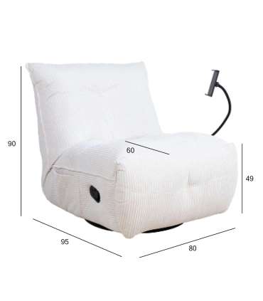 Puhketool WIN-WIN manuaalne recliner 80x95xH90cm, koorevalge