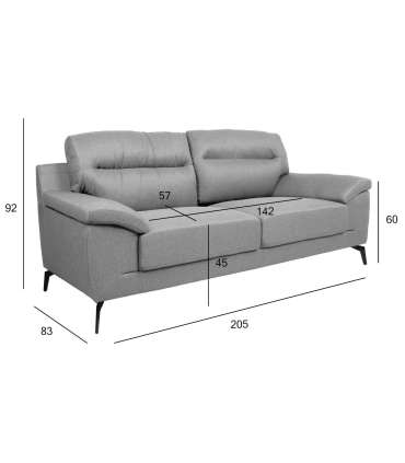 Diivan ENZO 3-kohaline 205x83xH92cm, hall