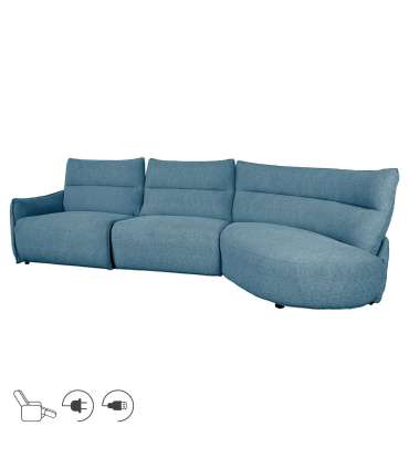 Nurgadiivan CANNES PN elektriline recliner 310x91/101xH92cm, hallikassinine