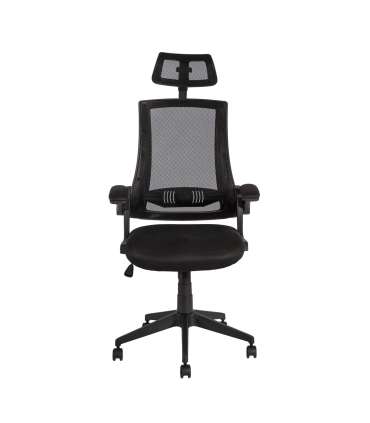 Töötool NOVARA, 66x70,5xH117,5-127,5cm, must, polüesterkangas, plastik