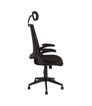 Töötool NOVARA, 66x70,5xH117,5-127,5cm, must, polüesterkangas, plastik