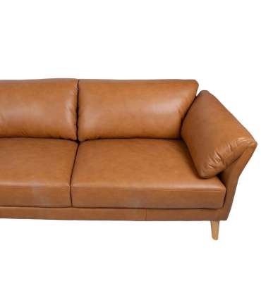 Nurgadiivan COLLINS VN 295x159/88xH83cm, konjakipruun nahk