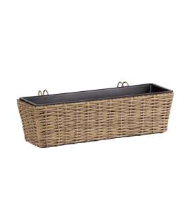 Rõdu lillekast WICKER 60x20xH17cm, beež