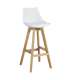 Барный стул SONJA 41x41,5xH99cм, сиденье: пластик / кожзаменитель, цвет: белый, ножки: дуб