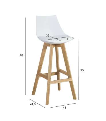 Baaripukk SONJA 41x41,5xH99cm, valge