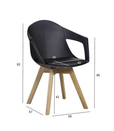 Стул STUART 58x57xH82cм, чёрный