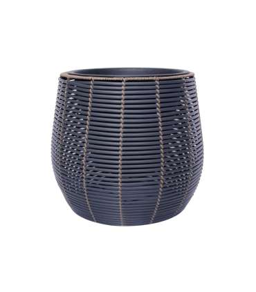 Горшок для цветов WICKER D45x40см, пластиковая оплетка, цвет: темно-серый