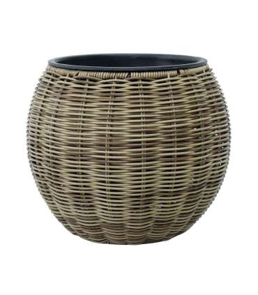 Lillepott WICKER D26xH22cm, helepruun