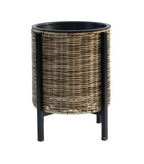 Lillepott WICKER alusega D28xH36cm, hele