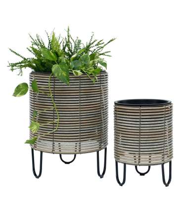 Lillepott WICKER D25xH35cm, bee˛ikashall