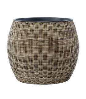 Lillepott WICKER D48xH40cm, helepruun
