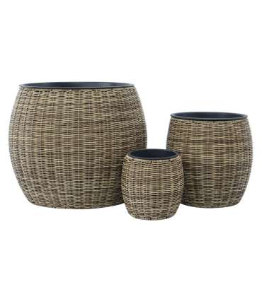 Lillepott WICKER D48xH40cm, helepruun