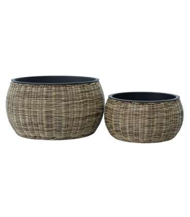 Lillepott WICKER D48xH26cm, helepruun