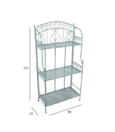 Riiul MINT 59x31xH117cm, antiikroheline, sepistatud metall