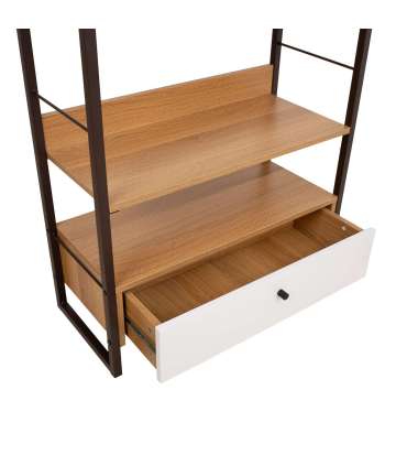 Riiul STUDY 70x30xH90cm, tamm/valge