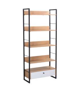 Riiul STUDY 70x30xH159cm, tamm/valge