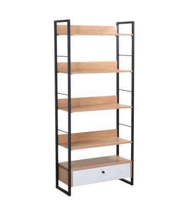 Riiul STUDY 70x30xH159cm, tamm/valge