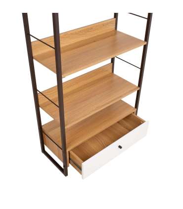 Riiul STUDY 70x30xH159cm, tamm/valge