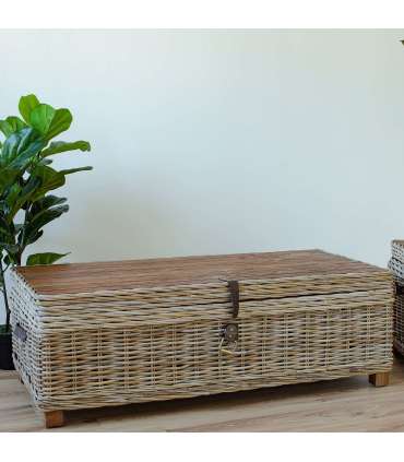 Kirst-diivanilaud EGROS 120x60xH39cm, naturaalne rotang