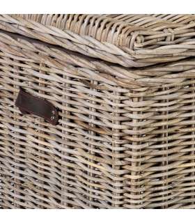 Сундук ANKER 136x46xH74см, деревянная рама с плетением из ротанга, цвет: серый